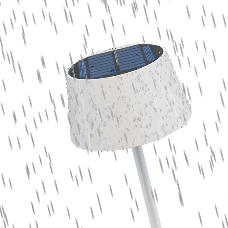 Goobay Trådløs solcelledrevet LED-bordlampe, hvit med berøringskontroll, 150 lm, varmhvit (3000 K), trinnløst dimbar Goobay Trådløs solcelledrevet LED-bordlampe, hvit med berøringskontroll, 150 lm, varmhvit (3000 K), trinnløst dimbar