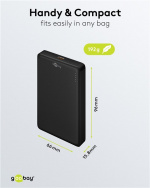 Goobay Magnetisk trådløs powerbank på 10 000 mAh festes magnetisk på baksiden av mobiltelefonen, perfekt for samtidig lading og telefonsamtaler