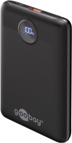 Goobay Powerbank compact 10.000 mAh praktisk og plassbesparende design med 10.000 mAh, ideell for reiser