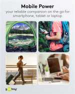 Goobay Powerbank 20.000 mAh ultrakompakt powerbank med Power Delivery og Quick Charge for hurtiglading