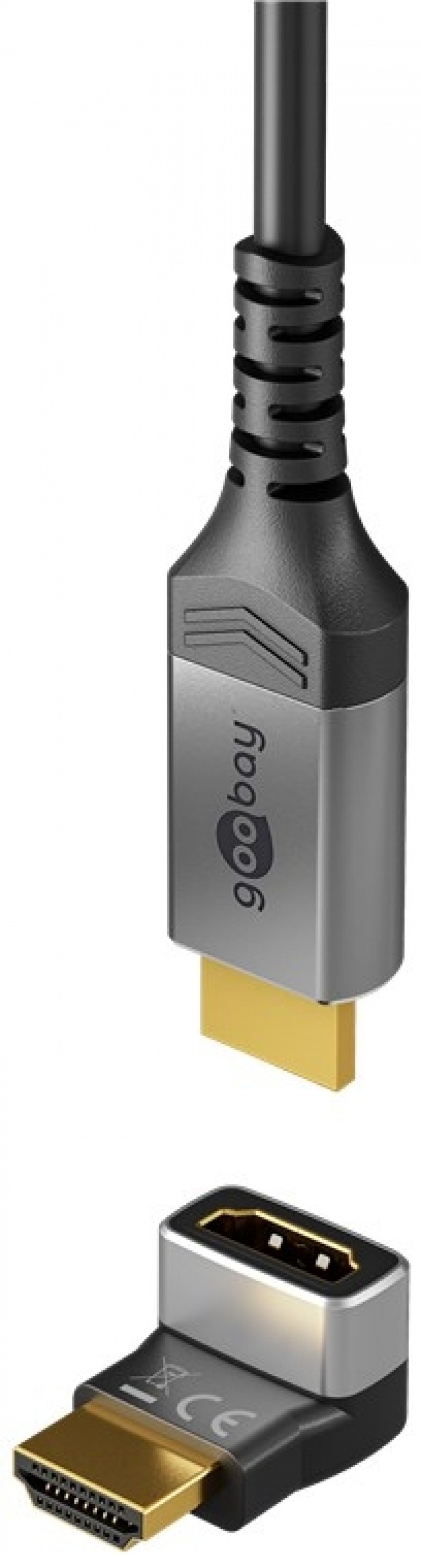 Goobay HDMI™ vinkeladapter 90° vertikal, 8K/60Hz HDMI™-kontakt (type A) > HDMI™-kontakt (type A) 90° Goobay HDMI™ vinkeladapter 90° vertikal, 8K/60Hz HDMI™-kontakt (type A) > HDMI™-kontakt (type A) 90°