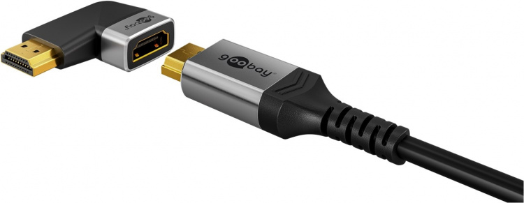 Goobay HDMI™ vinkeladapter 270° horisontal, 8K/60Hz HDMI™-kontakt (type A) > HDMI™-kontakt (type A) 270°