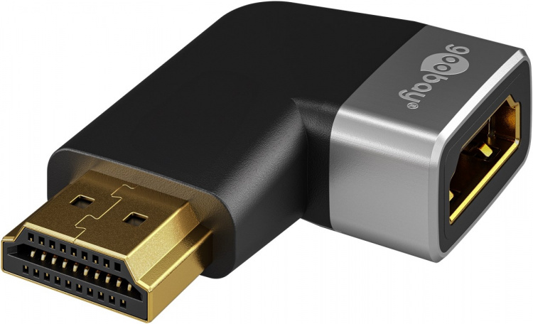Goobay HDMI™ vinkeladapter 270° horisontal, 8K/60Hz HDMI™-kontakt (type A) > HDMI™-kontakt (type A) 270°
