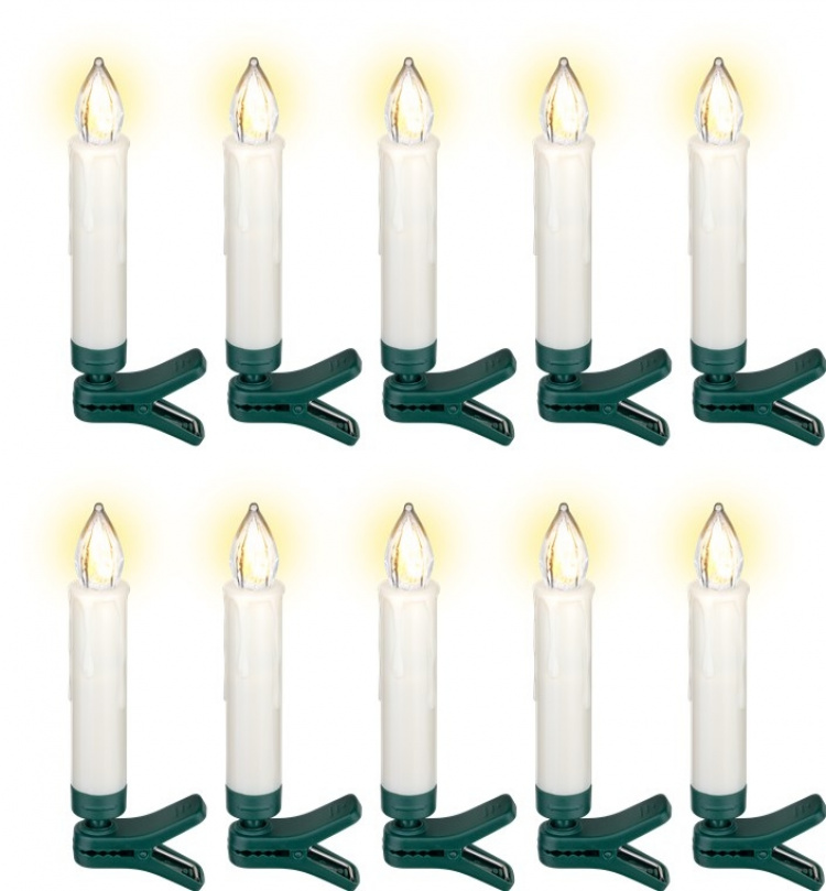 Goobay 10 trådløse LED-juletrebelysninger inkl. 20x AAA (LR03) med klips, timerfunksjon og fjernkontroll, dimbar, varmhvit (2500-2700 K) Goobay 10 trådløse LED-juletrebelysninger inkl. 20x AAA (LR03) med klips, timerfunksjon og fjernkontroll, dimbar, varmhvit (2500-2700 K)