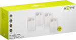 Goobay 4-pakning LED-lys av ekte voks, hvit, inkl. 12x AAA (LR03) med timerfunksjon og pendelveke, batteridrevet, varmhvit (2700 K)