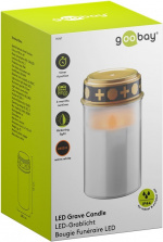 Goobay LED gravlys med timer, varmhvit (2400 K), batteridrevet (2x C/LR14), for innendørs og utendørs bruk (IP44)