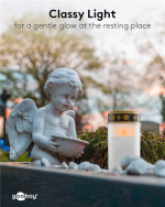 Goobay LED gravlys med timer, varmhvit (2400 K), batteridrevet (2x C/LR14), for innendørs og utendørs bruk (IP44)