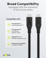 Goobay USB-C™-kabel, USB4™, 100 W, 40 Gbit/s, Power Delivery, 2 m USB-C™-kontakt > USB-C™-kontakt Goobay USB-C™-kabel, USB4™, 100 W, 40 Gbit/s, Power Delivery, 2 m USB-C™-kontakt > USB-C™-kontakt