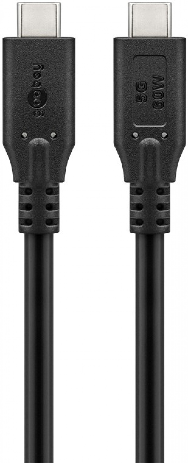 Goobay USB-C™-kabel, USB 3.2, 60 W, 5 Gbit/s, Power Delivery, 0,5 m USB-C™-kontakt > USB-C™-kontakt