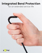 Goobay Lightning-USB-A supermyk tekstilkabel med metallkontakter, 1 m, svart MFi-sertifisert, elegant og ekstra robust lade- og synkroniseringskabel for Apple iPhone/iPad (svart)