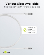 Goobay Lightning-USB-C™ supermyk tekstilkabel med metallkontakter, 0,5 m, hvit MFi-sertifisert, elegant og ekstra robust lade- og synkroniseringskabel for Apple iPhone/iPad (hvit)