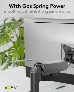 Goobay Enkelt skjermfeste med gassfjær, svart, for skjermer fra 17 til 32 tommer (43 - 81 cm), maks. 9 kg, enkel snap-in-montering av armene