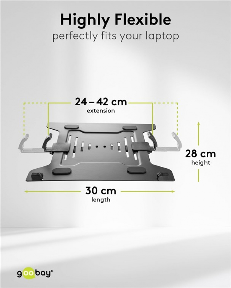 Goobay Skjermfeste med laptop-arm Flex, svart arbeidsstasjon for skjermer fra 13 til 32 tommer (33 - 81 cm) pluss en bærbar datamaskin, skjerm maks. 8 kg/laptop 4,5 kg Goobay Skjermfeste med laptop-arm Flex, svart arbeidsstasjon for skjermer fra 13 til 32 tommer (33 - 81 cm) pluss en bærbar datamaskin, skjerm maks. 8 kg/laptop 4,5 kg