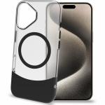 Celly Magdual MagSafe-kompatibelt skall iPhone 16 Svart + gjennomsiktig