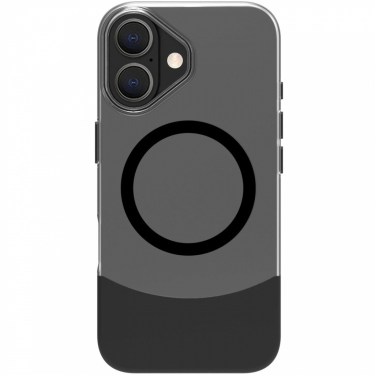 Celly Magdual MagSafe-kompatibelt skall iPhone 16 Svart + gjennomsiktig