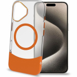Celly Magdual MagSafe-kompatibelt skall iPhone 16 Orange + Transparent