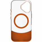 Celly Magdual MagSafe-kompatibelt skall iPhone 16 Orange + Transparent
