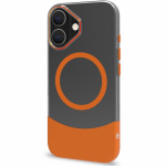 Celly Magdual MagSafe-kompatibelt skall iPhone 16 Orange + Transparent