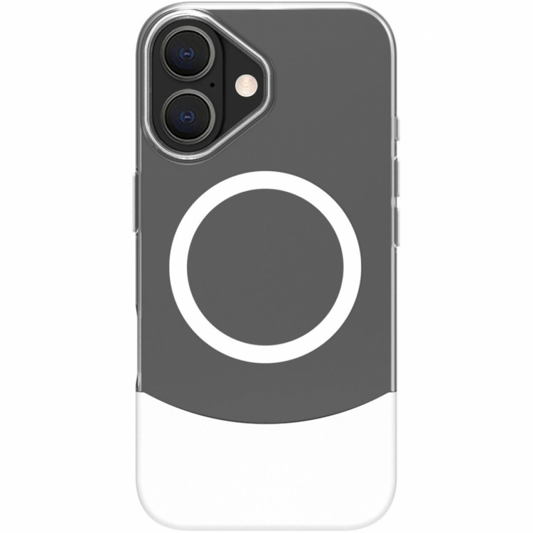 Celly Magdual MagSafe-kompatibelt skall iPhone 16 Hvit + gjennomsiktig Celly Magdual MagSafe-kompatibelt skall iPhone 16 Hvit + gjennomsiktig