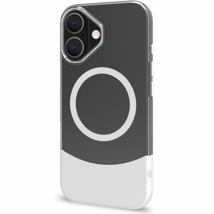 Celly Magdual MagSafe-kompatibelt skall iPhone 16 Hvit + gjennomsiktig Celly Magdual MagSafe-kompatibelt skall iPhone 16 Hvit + gjennomsiktig