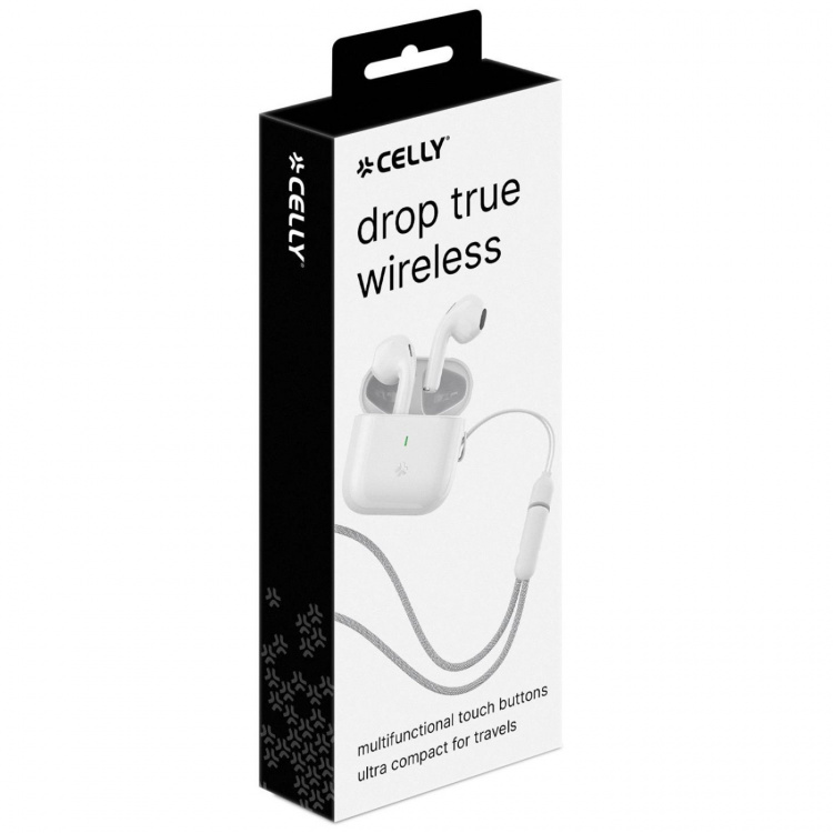 Celly Compact True Wireless Bluetooth-hodetelefoner Drop White Celly Compact True Wireless Bluetooth-hodetelefoner Drop White