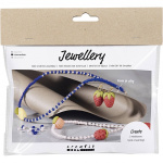 DIY Kit Mini Craft Kit - Smykker - Halskjede og øredobber - kongeblå (977725)