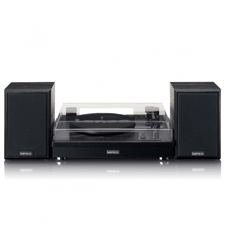 Lenco Beltedrevet platespiller i tre med Bluetooth-overføring og 2 eksterne høyttalere