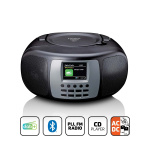 Lenco Bærbar DAB+/FM-radio med Bluetooth® CD-spiller og stor LCD-fargeskjerm Svart