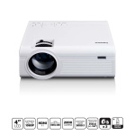 Lenco LCD-projektor med høy oppløsning, støtter Full HD 1080P-innhold Hvit