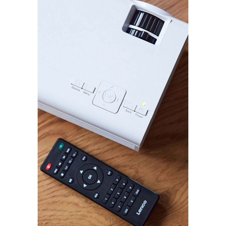 Lenco LCD-projektor med høy oppløsning, støtter Full HD 1080P-innhold Hvit Lenco LCD-projektor med høy oppløsning, støtter Full HD 1080P-innhold Hvit