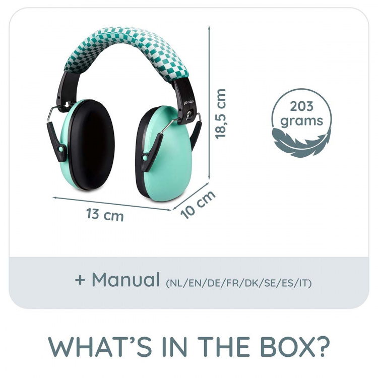 Alecto Øreklokker for babyer og småbarn Grønn