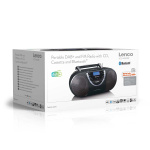 Lenco Bærbar DAB+ og FM-radio med CD-kassett og Bluetooth® Svart