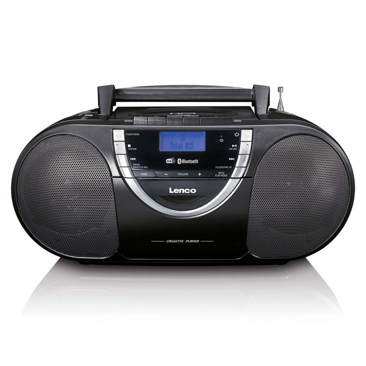 Lenco Bærbar DAB+ og FM-radio med CD-kassett og Bluetooth® Svart