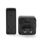 Nedis Trådløs ringeklokke Set | Nettstrøm drevet | 100 - 240 V AC 50/60 Hz | 1x 23A 12V | Volum: 110 dB | Signalområde (siktelinje): 150 m | IP55 | Justerbar volum | 58 Melodies | 1 Mottaker | Sort