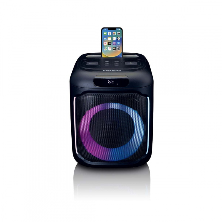 Lenco Kompakt IPX4 Bluetooth® Partyhøyttaler med trådløs mikrofon