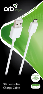 ORB ladekabel for kontroller (3 m kabel) - for Xbox One S