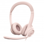 Logitech H390 Wired Headset for PC/Laptop, stereohodetelefoner med støyreduserende mikrofon, USB-A, ROSE Logitech H390 Wired Headset for PC/Laptop, stereohodetelefoner med støyreduserende mikrofon, USB-A, ROSE