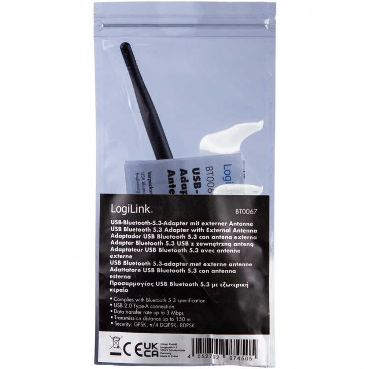 LogiLink USB Bluetooth 5.3-adapter med antenne 150 m
