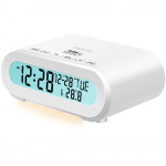 LogiLink Klokkeradio med temperatur/fuktighet USB-C/batteristrøm Hvit