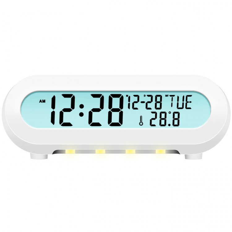 LogiLink Klokkeradio med temperatur/fuktighet USB-C/batteristrøm Hvit