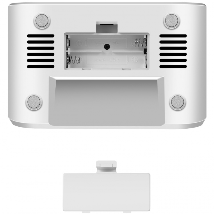 LogiLink Klokkeradio med temperatur/fuktighet USB-C/batteristrøm Hvit