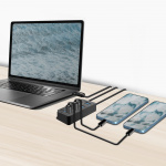 LogiLink USB-nav med 4 porter og separate på/av-knapper USB-C/USB-A i USB 3.2 Gen1