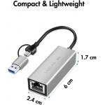 LogiLink USB-A/USB-C -> 2,5 Gigabit nettverksadapter RJ45