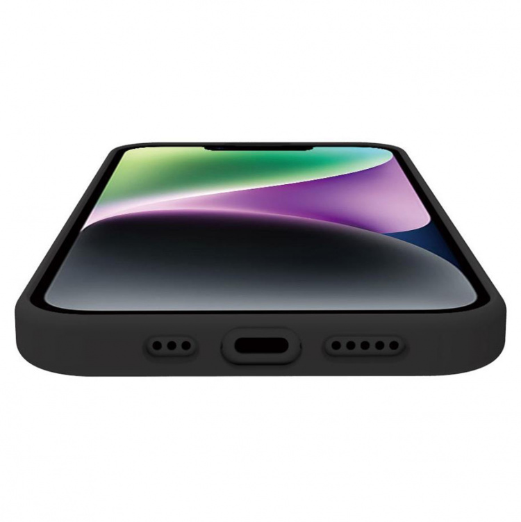 Celly Cromomag Mykt gummideksel MagSafe-kompatibel iPhone 15 Svart