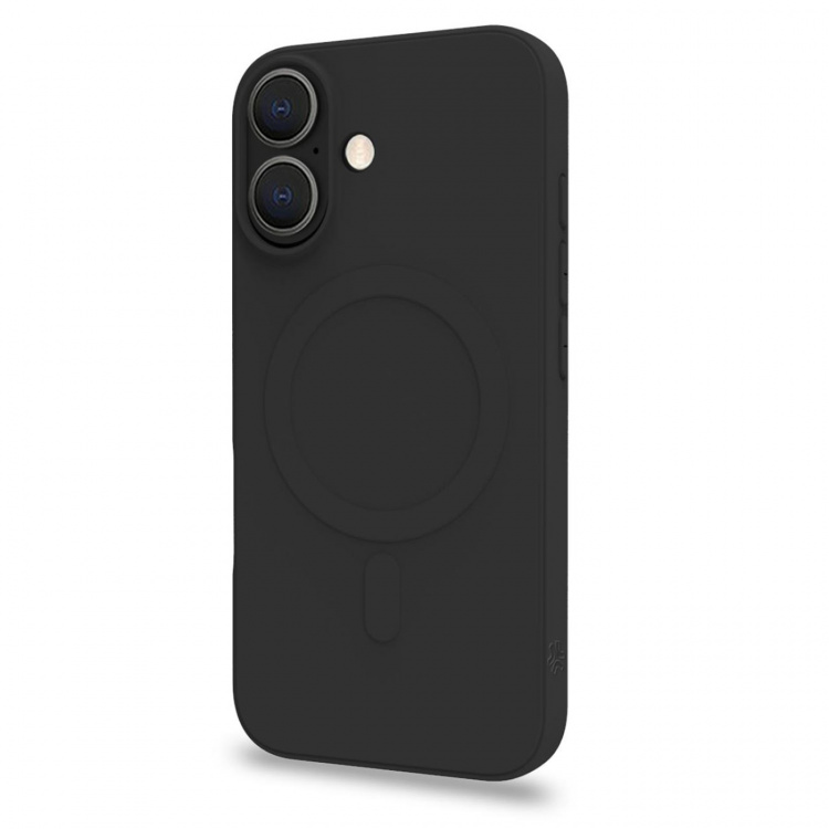 Celly Cromomag Mykt gummideksel MagSafe-kompatibel iPhone 16 Svart