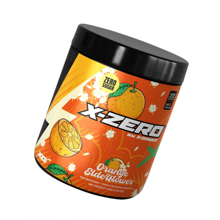 X-GAMER Energidrikkpulver X-Zero 160 gram Orange Elderflower X-GAMER Energidrikkpulver X-Zero 160 gram Orange Elderflower