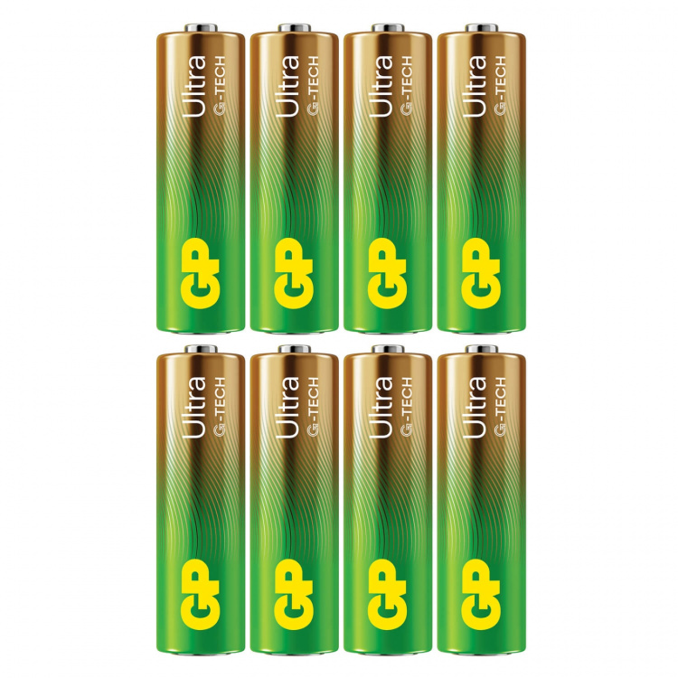 GP Batteri Ultra Alkaline AA LR6 8-Pakning
