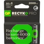 GP Batteri Recyko Pro NiMH AA HR6 2000mAh 4-Pakning GP Batteri Recyko Pro NiMH AA HR6 2000mAh 4-Pakning