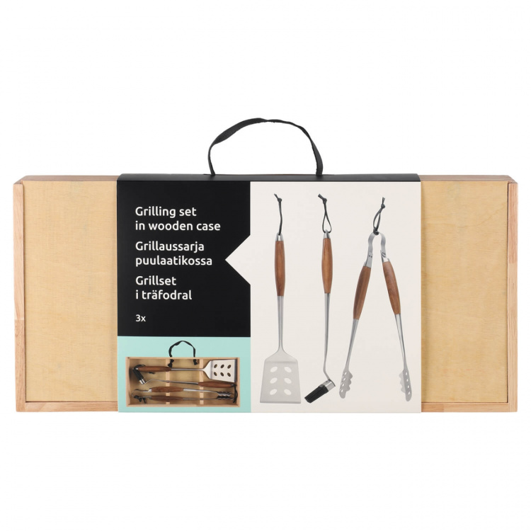 Mustang Grillsett Grilling Set Trekasse 3st