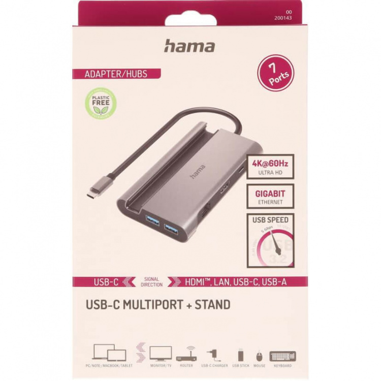 Hama USB-Hub USB-C Multiport 7-Porter